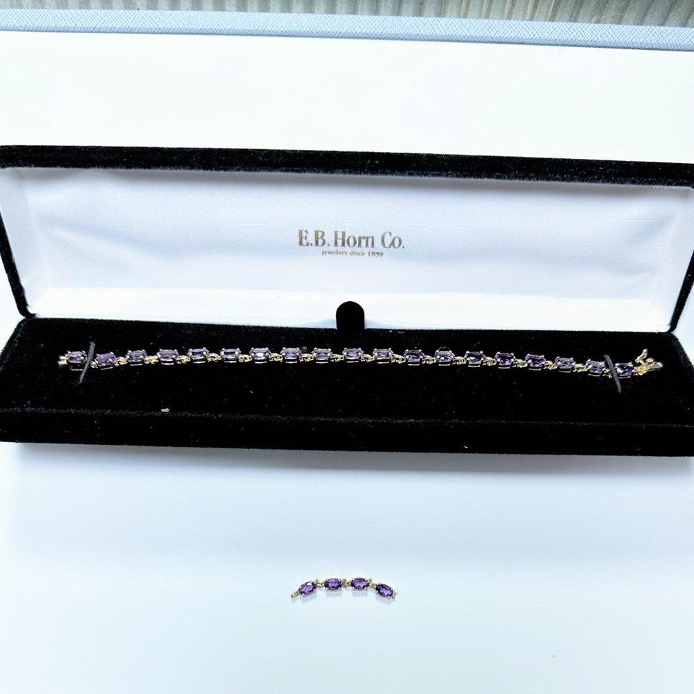 Amethyst Tennis Bracelet, 14k Yellow Gold - Picture 12 of 15